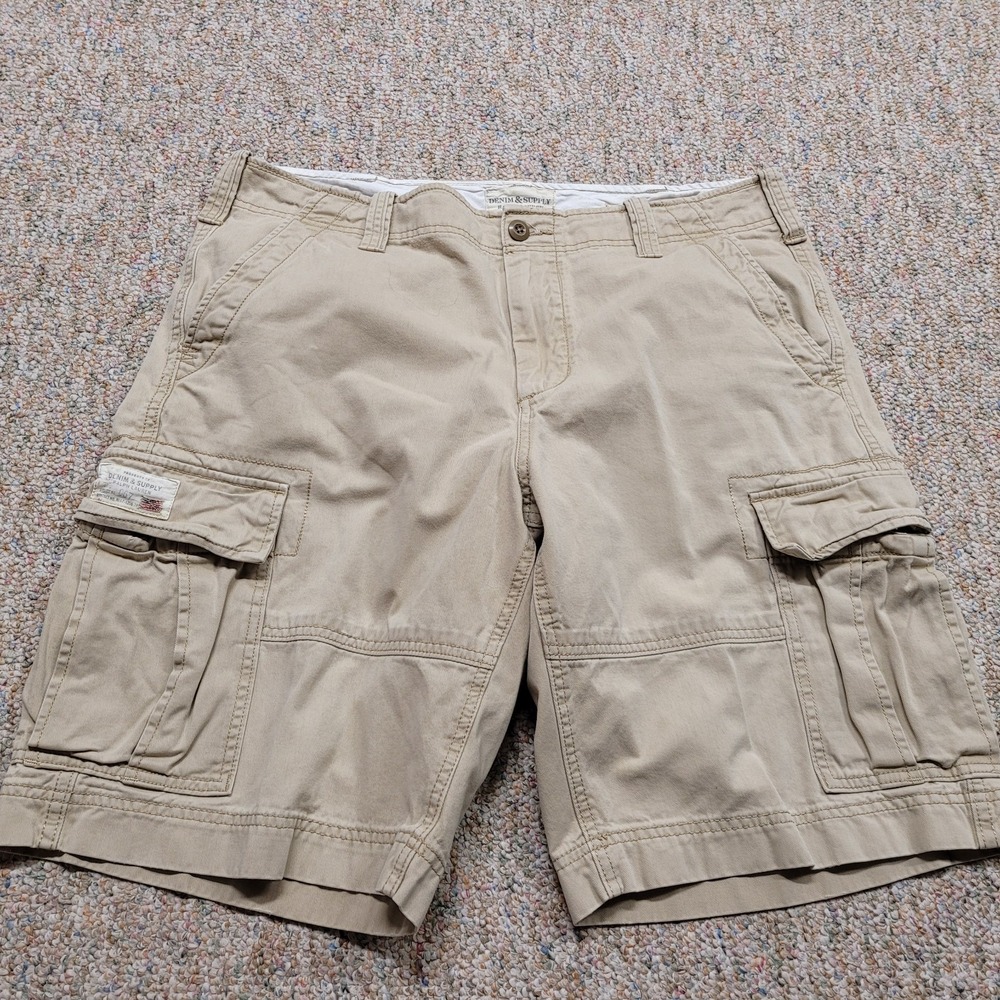 Denim & Supply Ralph Lauren Shorts Men 36 Beige Cargo Utility Surplus‎ Military